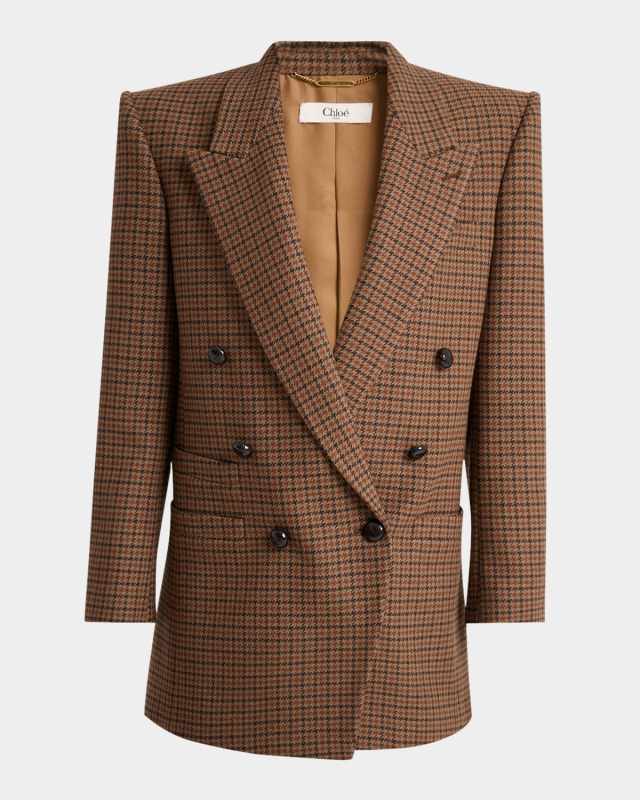 Herringbone Double-Breasted Jacket